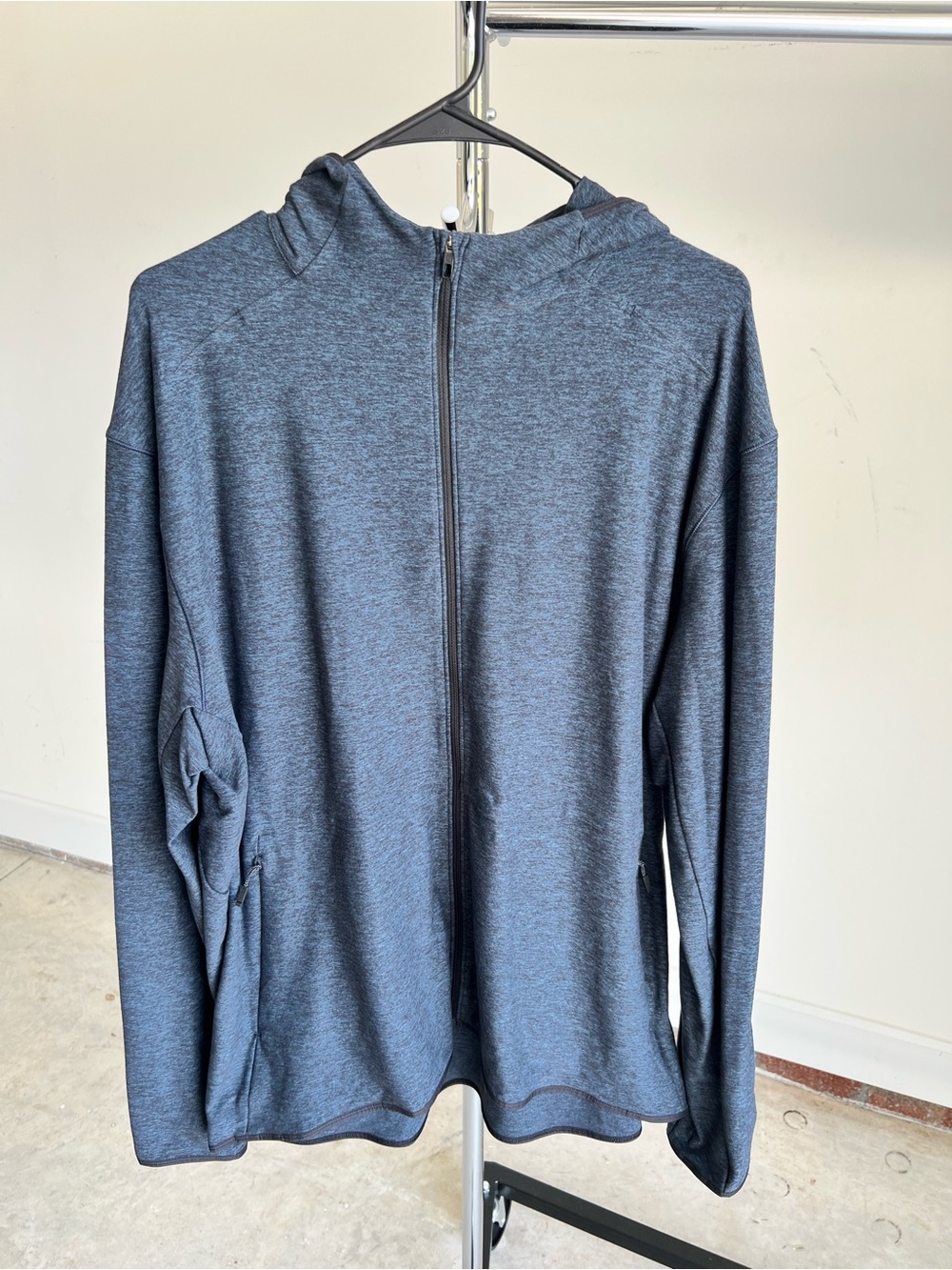 Lululemon Men's Heathered Charcoal Full-Zip Hoodie Sweater